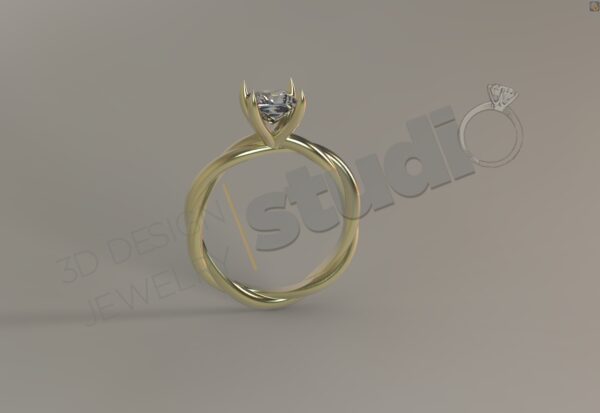 Twisting Solitairy Ring - Image 7