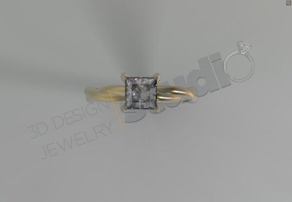 Twisting Solitairy Ring - Image 6