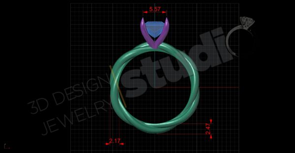 Twisting Solitairy Ring - Image 4