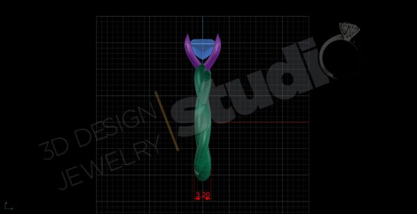 Twisting Solitairy Ring - Image 3