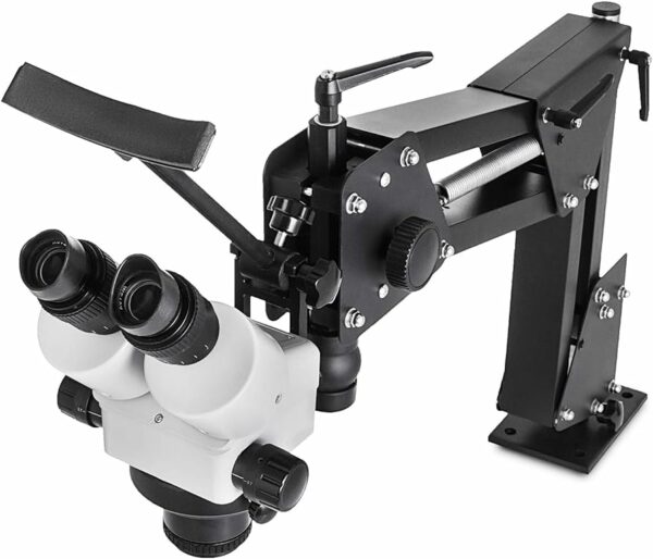 VEVOR Micro Inlaid Mirror Multi-directional Micro-setting Microscope 76mm Lens Spring Bracket Jewelry Tools 7X-4.5X