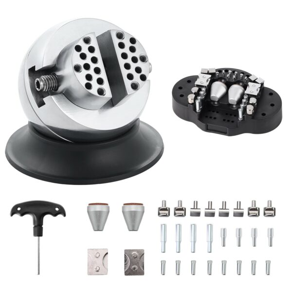 VEVOR 3 Inch Engraving Block Block Ball Vise with 30Pcs Attachment Inlaid Diamonds Full Set Ball Vise Engraving Setting Tool for Jewelry Handwork - Image 3